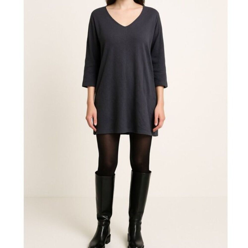 Poetry Womens Long Sleeve blue Silk/Cashmere Lagenlook Tunic Sweater Size 12